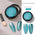 Solid blue mirror nail powder for metallic chrome finish manicure effect, model MCB23 - Blue (MCB23)