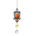 Atrapasol de calabaza de Halloween con cristales para coche o ventana - Colgante de Cara de Fantasma Naranja