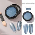 Solid mirror nail powder MCB24 in metallic blue with a chrome reflective finish - Blue (MCB24)