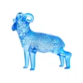 Elegante statuetta di ariete in cristallo blu traslucido, decoro in vetro capra - Stile A Capra / 94x33x79.5mm / Blu medio