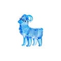 Statuetta di capra in vetro di cristallo blu fatta a mano con corpo strutturato decorativo - Stile B Capra / 48x18x51mm / Blu medio