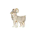 Statuina di ariete in cristallo champagne iridescente, ornamento segno zodiacale - Stile B Capra / 48x18x51mm / Champagne