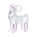 Elegante statuetta di capra in cristallo rosa e trasparente per arredo di lusso - Stile C Capra / 47.5x19.5x56.5mm / Rosa