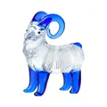 Statuetta di capra in cristallo blu e trasparente con elegante corpo in vetro - Stile C Capra / 47.5x19.5x56.5mm / Blu medio