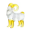 Elegante statuina di capra in cristallo con accenti giallo champagne per decoro. - Stile C Capra / 47.5x19.5x56.5mm / Oro
