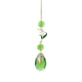 Variante attrape-soleil cristal muguet avec un pendentif goutte verte facettée - Pendentif Orchidée (Vert Herbe)