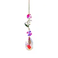 Attrape-soleil élégant en cristal Muguet avec un pendentif en forme de larme irisée facettée - Pendentif Orchidée (Couleur AB)