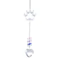 Crystal suncatcher featuring dog paw and heart prism for garden decor - Blue Purple Pink Heart (LSGJ252) / Total Length Approx 46cm
