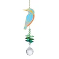 Atrapasol de cristal martín pescador con cuentas verdes y bola de prisma claro - Loro / Aprox 27cm (25g)
