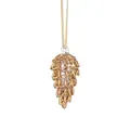Elegant festive golden glass pinecone Christmas tree ornament with a hanging cord - Pine Cone - Large 6.8*3.5CM