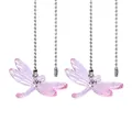 Set of two purple crystal dragonfly suncatchers with metal bead chains for garden decor. - Dragonfly / Chain Length 50cm / Pink