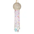 Crystal suncatcher garden wind chime with AB iridescent octagonal beads and gold sphere - 120 Lampshade Style (LSGJ240) / Approx 43CM