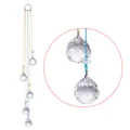 Elegant crystal suncatcher featuring five faceted glass balls and colorful beaded chains - Earring Style-Transparent