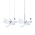 Iridescent crystal dragonfly suncatcher garden ornament with a silver bead chain - Dragonfly / Chain Length 50cm / Iridescent