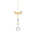Garden dragonfly crystal suncatcher with rainbow beads and faceted glass ball ornament - Rainbow Dragonfly / 30 Ball Length 28-30cm 46g