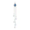 Elegant crystal sun catcher with 7 chakra yoga design and five colorful ball chains - Blue Chakra Style