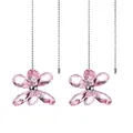 Cadena de tracción para ventilador de techo de cristal rosa extensión decorativa. - Mesh Leaf Flower (Pink) / Rosa