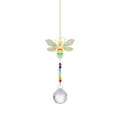 Handmade rainbow crystal suncatcher ornament with golden metal bee and vibrant beads - Rainbow Bee / 30 Ball Length 28-30cm 46g