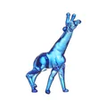 Handgefertigte blaue, lichtdurchlässige Kristall-Giraffenfigur für die Dekoration - Vollblau