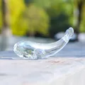 Figura de ballena de cristal iridiscente hecha a mano para decoración moderna de hogar - 90 Ballena / 90*41*27mm / Blanco AB