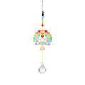 Attrape-soleil arbre de vie coloré avec perles chakra arc-en-ciel et boule de cristal. - Arbre de Vie Multicolore / 20 Boule Longueur 28-30cm 19g