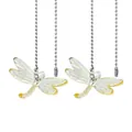Decorative iridescent dragonfly crystal sun catcher pendant with silver bead chain - Dragonfly / Chain Length 50cm / Golden Yellow
