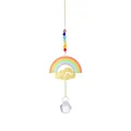 Attrape-soleil cristal arc-en-ciel avec nuages dorés et perles de verre colorées - Arc-en-Ciel Multicolore / 20 Boule Longueur 28-30cm 19g