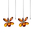 Elegante colgante de flor de cristal ámbar atrapasoles para cadenas de ventiladores - Ámbar
