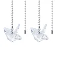 Iridescent crystal origami bird suncatcher pendant with silver beaded chain for garden - Origami Crane / Chain Length 50cm / Iridescent