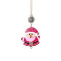 Funkelnder Weihnachts-Weihnachtsmann-Emaille-Anhänger mit Kristall-Strass-Details - Weihnachtsmann-Anhänger / Mit 40cm Seil 18g