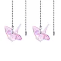Elegant pink crystal origami crane sun catcher pendants with long silver bead chain - Origami Crane / Chain Length 50cm / Pink