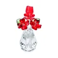 Elegante adorno de rosa de cristal rojo en jarrón de cristal facetado transparente - 110*46.5mm / Rojo