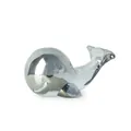 Figura moderna de ballena en cristal plateado con cola de cristal transparente - Ballena / 64*36*33mm / Gris humo
