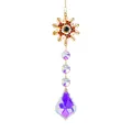 Elegant gold snowflake crystal suncatcher with iridescent purple pendant for garden decor - Snowflake Pendant (50mm Maple Leaf)