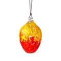 Elegante adorno de cristal soplado con forma de huevo de Pascua en rojo y amarillo vivo - Bola de Gota-Amarillo Rojo
