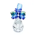 Arreglo de flores de cristal azul en jarrón transparente, elegante regalo de hogar - 110*46.5mm / Azul Medio