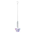 Handmade iridescent crystal butterfly suncatcher with clear beads and silver chain - Crystal Butterfly - AB Iridescent / Approx 28.5CM 21g