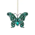 Exquise décoration suspendue de papillon en cristal vert scintillant pour sapin de Noël - Pendentif Papillon