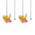 Elegant iridescent crystal origami crane suncatcher hanging ornament with silver bead chain - Origami Crane / Chain Length 50cm / Amber