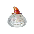 Figurine décorative de citrouille d'Halloween en verre irisé avec chapeau de sorcier - Citrouille avec chapeau / 48*48*50mm 102g / Iridescent