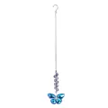 Handmade crystal suncatcher hanging ornament featuring a colorful butterfly for garden decor - Crystal Butterfly - Blue Purple / Approx 28.5CM 21g