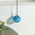 Esfera de cristal moteada azul y verde colgante para decoración de jardín y fiestas navideñas - Bola-Azul Lago