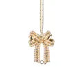 Élégant nœud doré décoration de Noël avec perles et cristaux pour variante SKU - Pendentif Nœud
