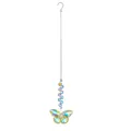 Handcrafted colorful iridescent crystal butterfly suncatcher hanging ornament for garden - Crystal Butterfly - Vibrant Gold / Approx 28.5CM 21g