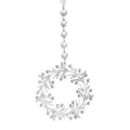 Silver acrylic Christmas wreath ornament with crystal beads for holiday decor - Beaded Wreath / 115mm/26.2g