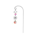 Paletto da giardino in argento con acchiappasole in cristallo e ciondoli sole e pianeta - Pendente a sfera rotonda / Lunghezza Totale 17cm / Argento