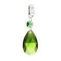 Decorative tablecloth weight with green teardrop crystal pendant for dining table - Grass Green