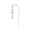 Elegante picchetto da giardino in argento con stella di David e ciondolo in cristallo - Ciondolo Perlina Appuntita / Lunghezza Totale 17cm / Argento