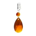 Amber teardrop glass tablecloth weight with metal clip for dining decor - Amber