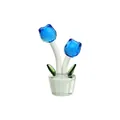 Elegant blue crystal tulip flower ornament for home decor and Mother's Day gift. - Two Tulips - Blue / 67x108mm